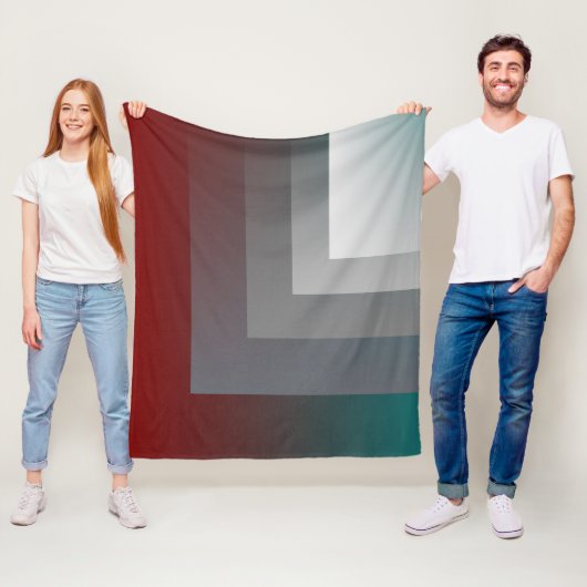 N -ティール(緑がかった色)グレイ フリースブランケット (インサイチュ)