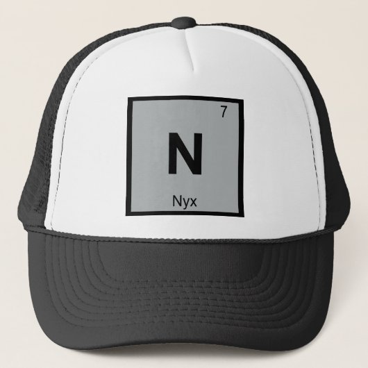 N - ニュクス ギリシャ化学記号元素周期表 キャップ (正面)