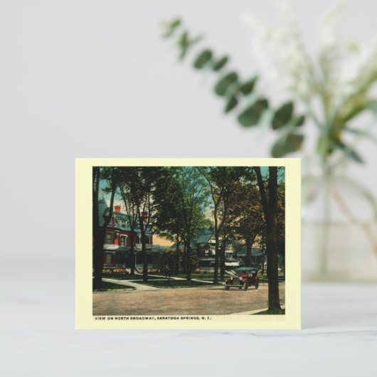 N.ブロードウェイ,サラトガ春,ニューヨークヴィンテージ ポストカード (スタンド正面)