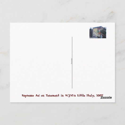 N.ユニークY.C.テネメントに掲載された広告のはがき。 ポストカード (裏面)