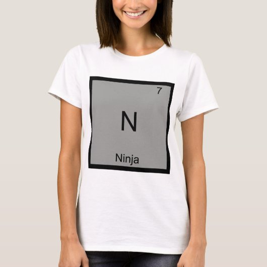 N -忍者化学素おもしろい子シンボルT型 Tシャツ (正面)