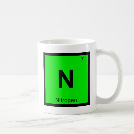 N 窒素 化学 周期表 シンボル コーヒーマグカップ (右)