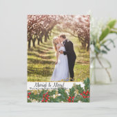 N 結婚した Merry Christmas新婚フォトホリー シーズンカード (スタンド正面)