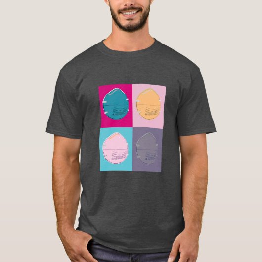 N-95マスクアートポップ・アートのスタイル Tシャツ (正面)