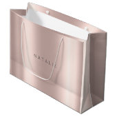 N A T A L I Eバラ金ゴールド赤面パールミニマルギフト ラージペーパーバッグ (正面アングル)