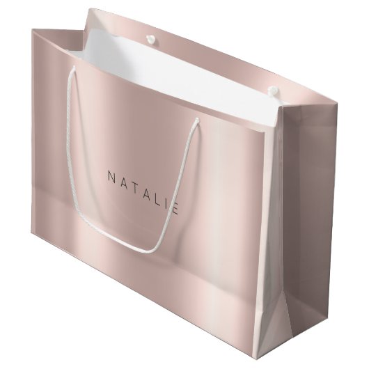 N A T A L I Eバラ金ゴールド赤面パールミニマルギフト ラージペーパーバッグ (正面アングル)