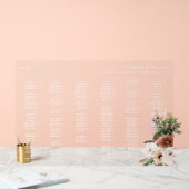 N Boho素朴フローラアルファベット座席表LW アクリルサイン (ウェディング)