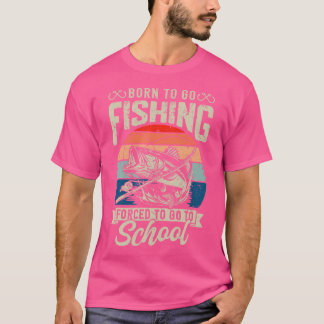 n Boys Fishing Forced To Go To School Bass Fish Tシャツ