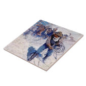 N Cワイエス西絵画州の"ローピング野生の馬" タイル (側面)