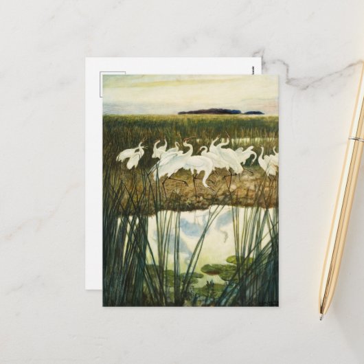 N.C.ワイエスによる百羽鶴の踊り シーズンポストカード (正面/裏面インサイチュ)