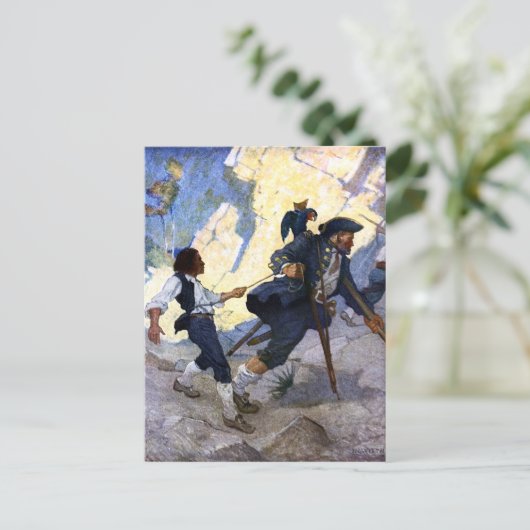 N.C.ワイエス・ロング・ジョン・シルバーとオウム・ポスター ポストカード (スタンド正面)