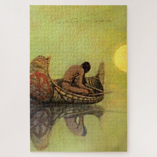 N・C・ワイエス 西部劇画「沈黙の漁師」 ジグソーパズル (縦)