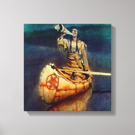 N C ワイエス 西部絵画 「ムースコール」 キャンバスプリント (正面)