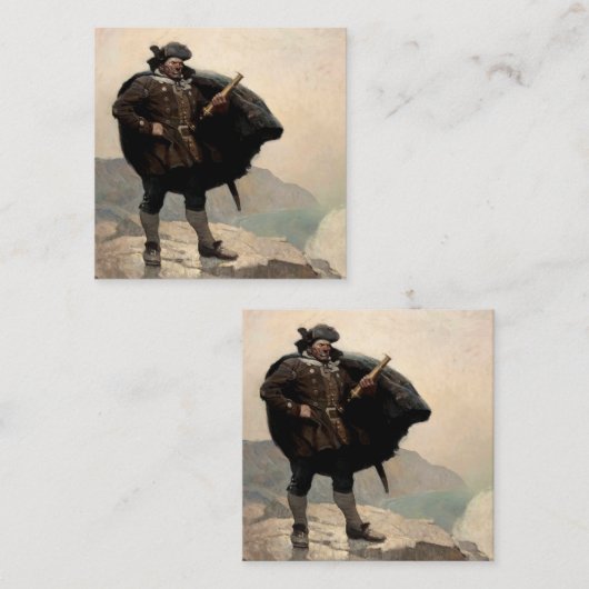 N. C. Wyethの宝島、ビリー・ボーンズ スクエア名刺 (正面/裏面)