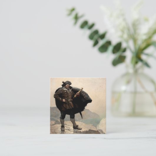 N. C. Wyethの宝島、ビリー・ボーンズ スクエア名刺 (スタンド正面)