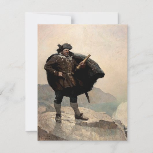 N. C. Wyethの宝島、ビリー・ボーンズ ノートカード (正面)