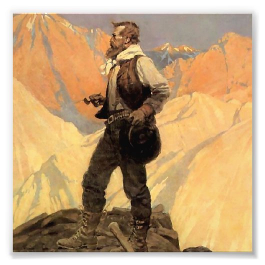 N C Wyeth Western絵画の「プロスペクター」 フォトプリント (正面)