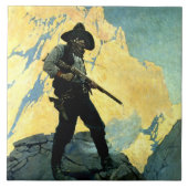 N C Wyeth Western絵画の「最後のスタンド」 タイル (正面)