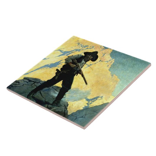 N C Wyeth Western絵画の「最後のスタンド」 タイル (側面)