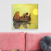 N C Wyeth Western絵画の「釣り静か人」 キャンバスプリント (インサイチュ (リビング))