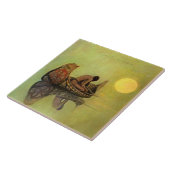 N C Wyeth Western絵画の「釣り静か人」 タイル (側面)