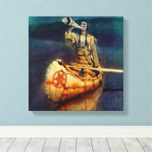 N C Wyeth Western絵画の「The Moose Call」 キャンバスプリント (インサイチュ (ウッドフロア))