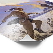 N C Wyeth Western絵画の「The Tomahawk」 フォトプリント (角)