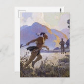 N C Wyeth Western絵画の「The Tomahawk」 ポストカード (正面/裏面)