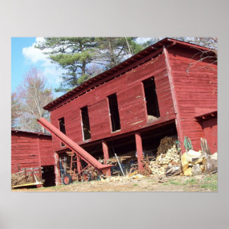 N. Caroilna,ウェバービルの赤い納屋 ポスター