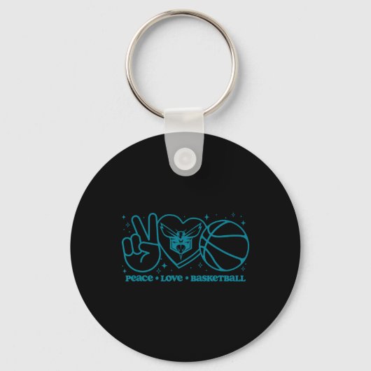 N Charlotte Hornets Peace Love Sketll  キーホルダー (正面)