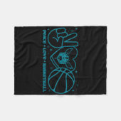N Charlotte Hornets Peace Love Sketll  フリースブランケット (正面(横))