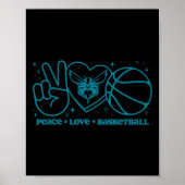 N Charlotte Hornets Peace Love Sketll  ポスター (正面)