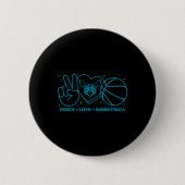 N Charlotte Hornets Peace Love Sketll  缶バッジ (正面)