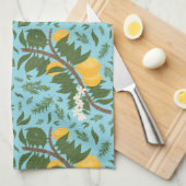 n-Drenched Lemons Sky Blue | キッチンタオル (四つ折り)