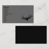 n_H_6_Vector_Clipアートブラックこうもりダークグレーナイト 名刺 (正面/裏面)