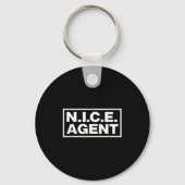 N I C E Agent Funny Protest Costume Art  キーホルダー (正面)