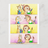 N. JanesによるウサギVSライオンのイースター・ポストカード シーズンポストカード (正面)