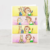 N. JanesによるLlama VS Lion イースターグリーティングカード カード (正面)