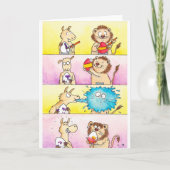 N. JanesによるLlama VS Lion Easter 2のグリーティングカード カード (正面)