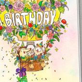 N. Janes のハッピーバースデーバルーン グリーティングカード