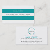 n-mのティール（緑がかった色）のストライプのな名刺 名刺 (正面/裏面)