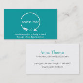 n-mの名刺の固体ティール（緑がかった色） 名刺 (正面/裏面)