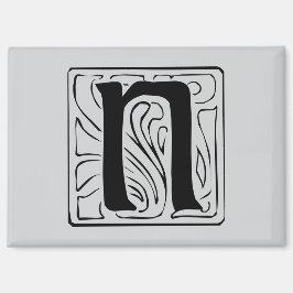 N Monogramm schwarz マグネット