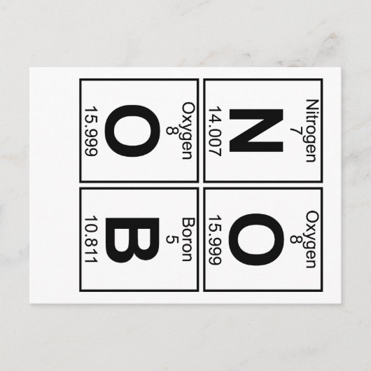 N-O-O-B (noob) – フル ポストカード (正面)