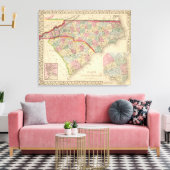 N&Sカロライナの地図by Mitchell キャンバスプリント (インサイチュ (リビング))