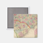 N&Sカロライナの地図by Mitchell マグネット (正面/裏面)