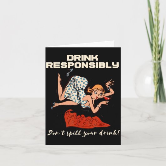N Up Drinking Shirt Design Don't Sll Drink Resnsib カード (正面)