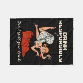N Up Drinking Shirt Design Don't Sll Drink Resnsib フリースブランケット (正面(横))