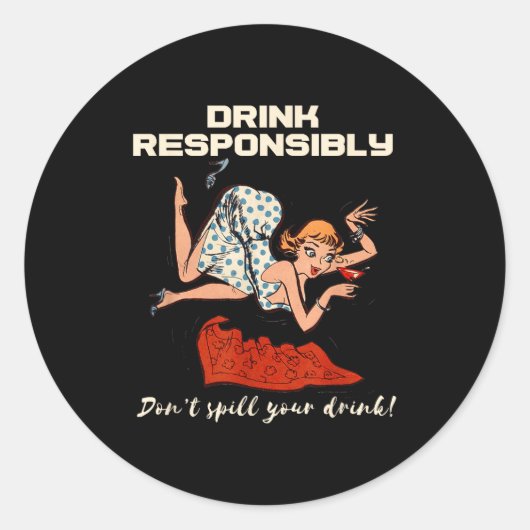 N Up Drinking Shirt Design Don't Sll Drink Resnsib ラウンドシール (正面)