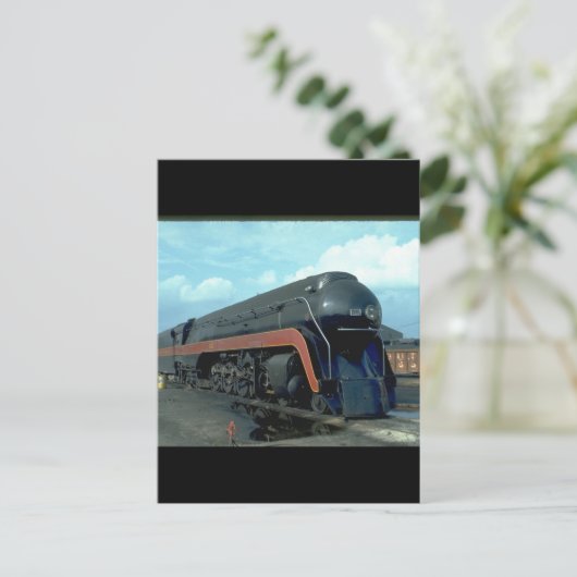 N&W 4-8-4 #611. (train;sky;clouds;track;)_Trains ポストカード (スタンド正面)